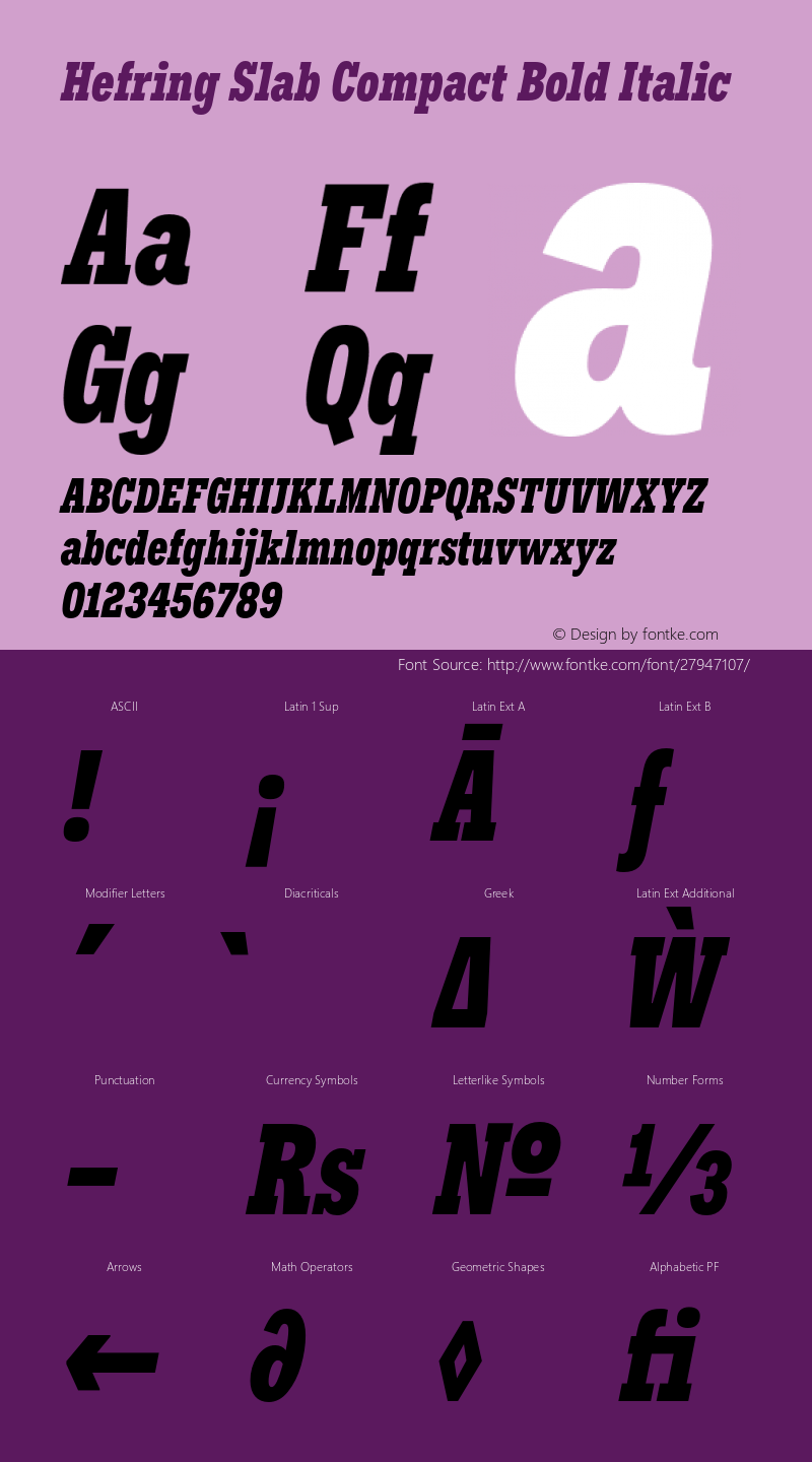 HefringSlab-CompactBoldItalic Version 1.000图片样张