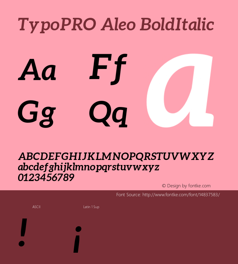 TypoPRO Aleo BoldItalic Version 1.1图片样张