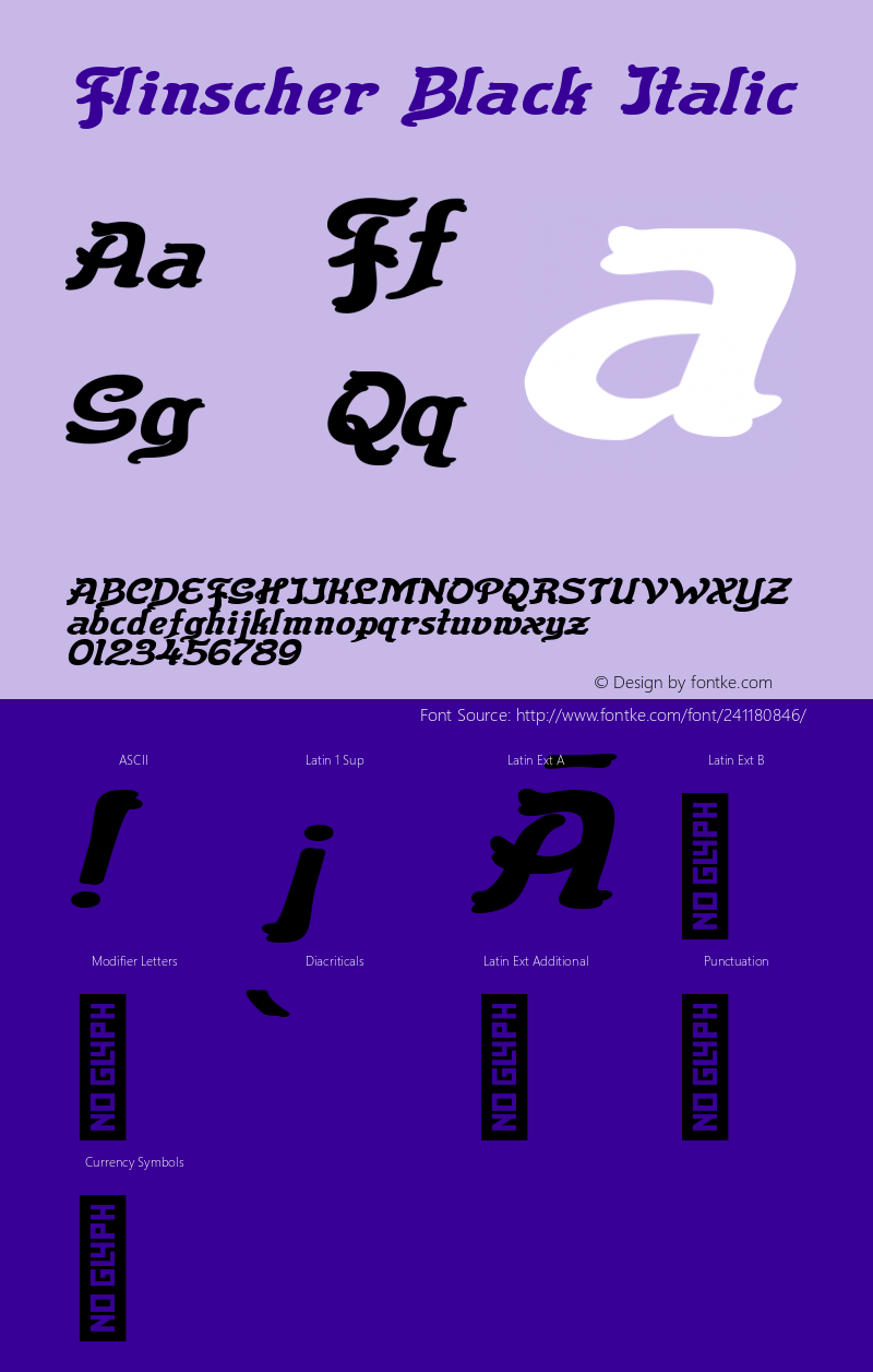 Flinscher Black Italic Version 1.000 | web-ttf图片样张