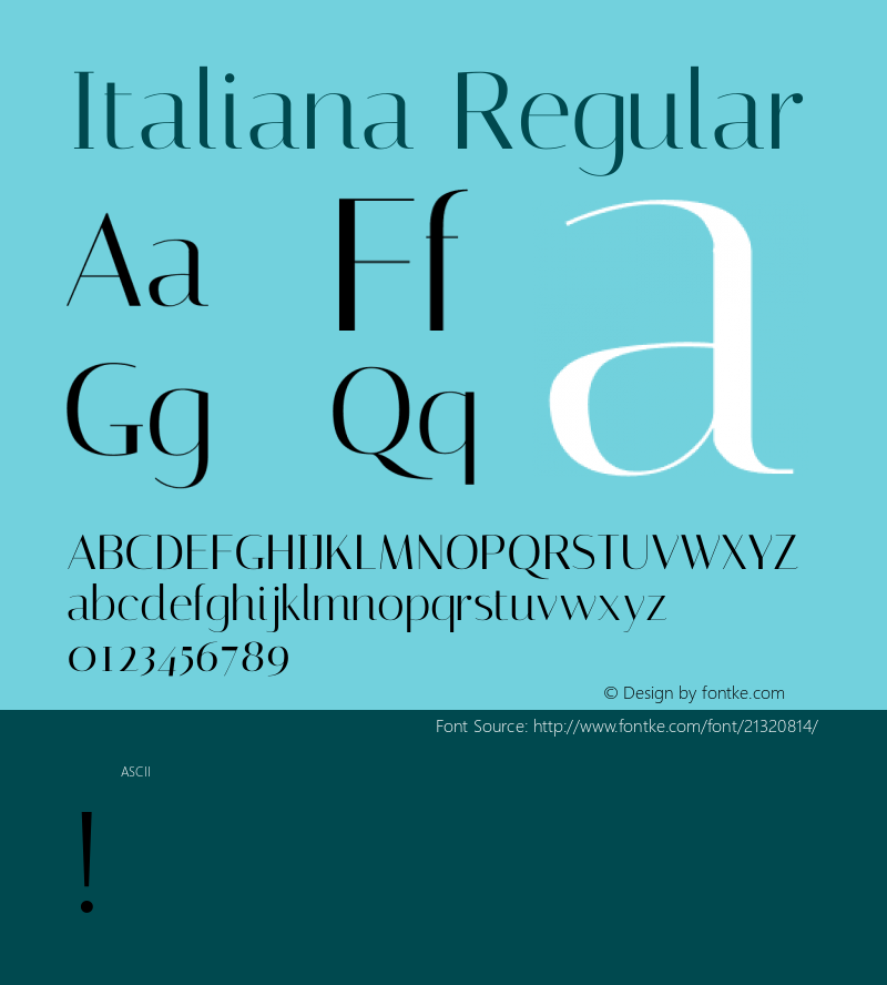 Italiana Regular 图片样张