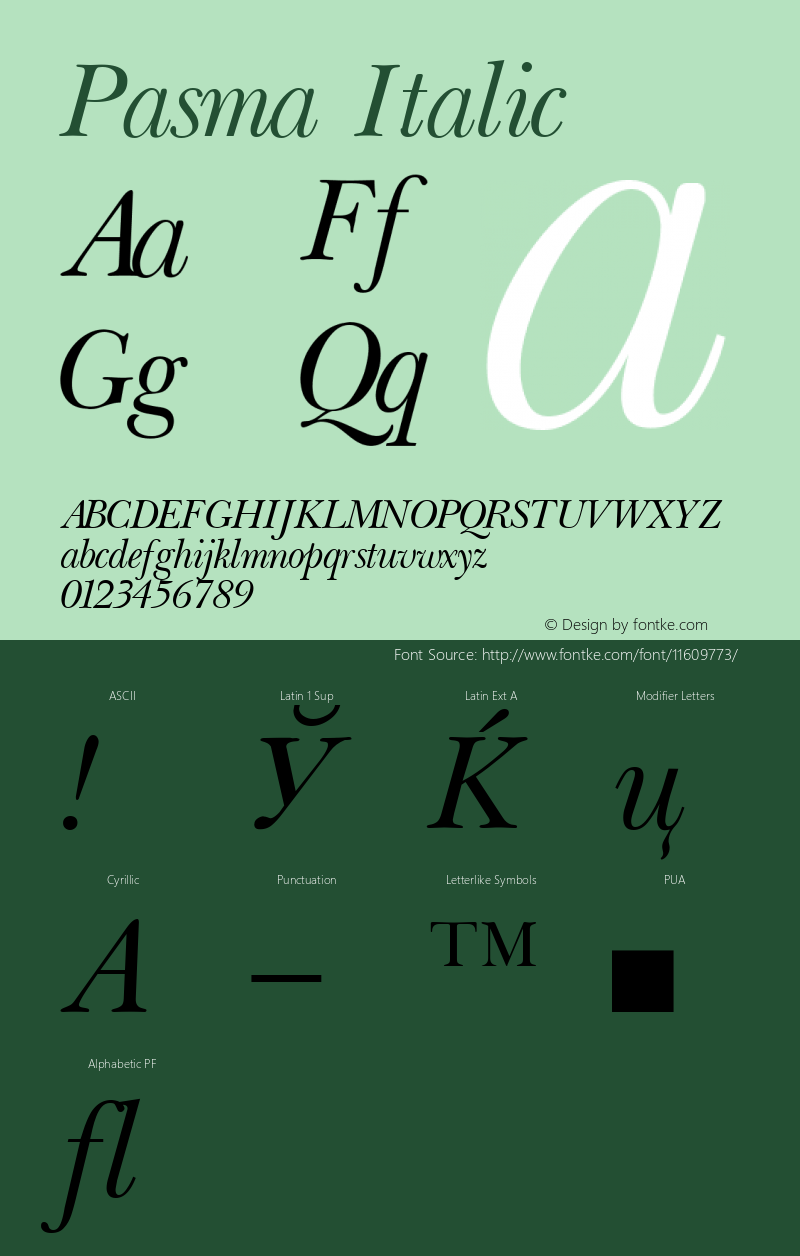 Pasma Italic 001.001图片样张