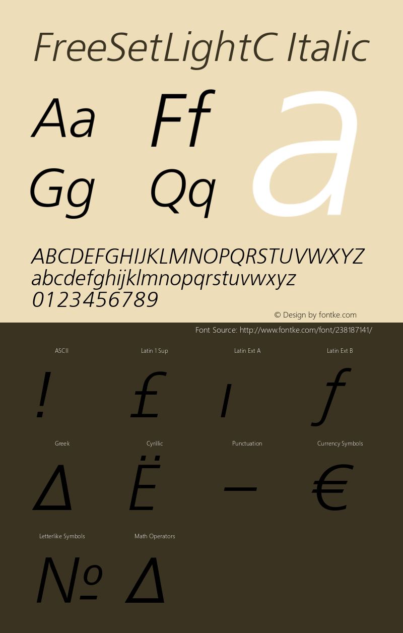 FreeSetLightC-Italic 001.000图片样张