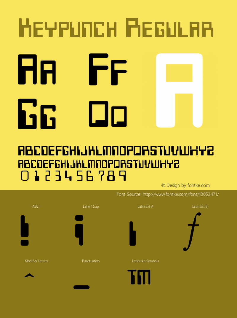 Keypunch Regular Unknown图片样张