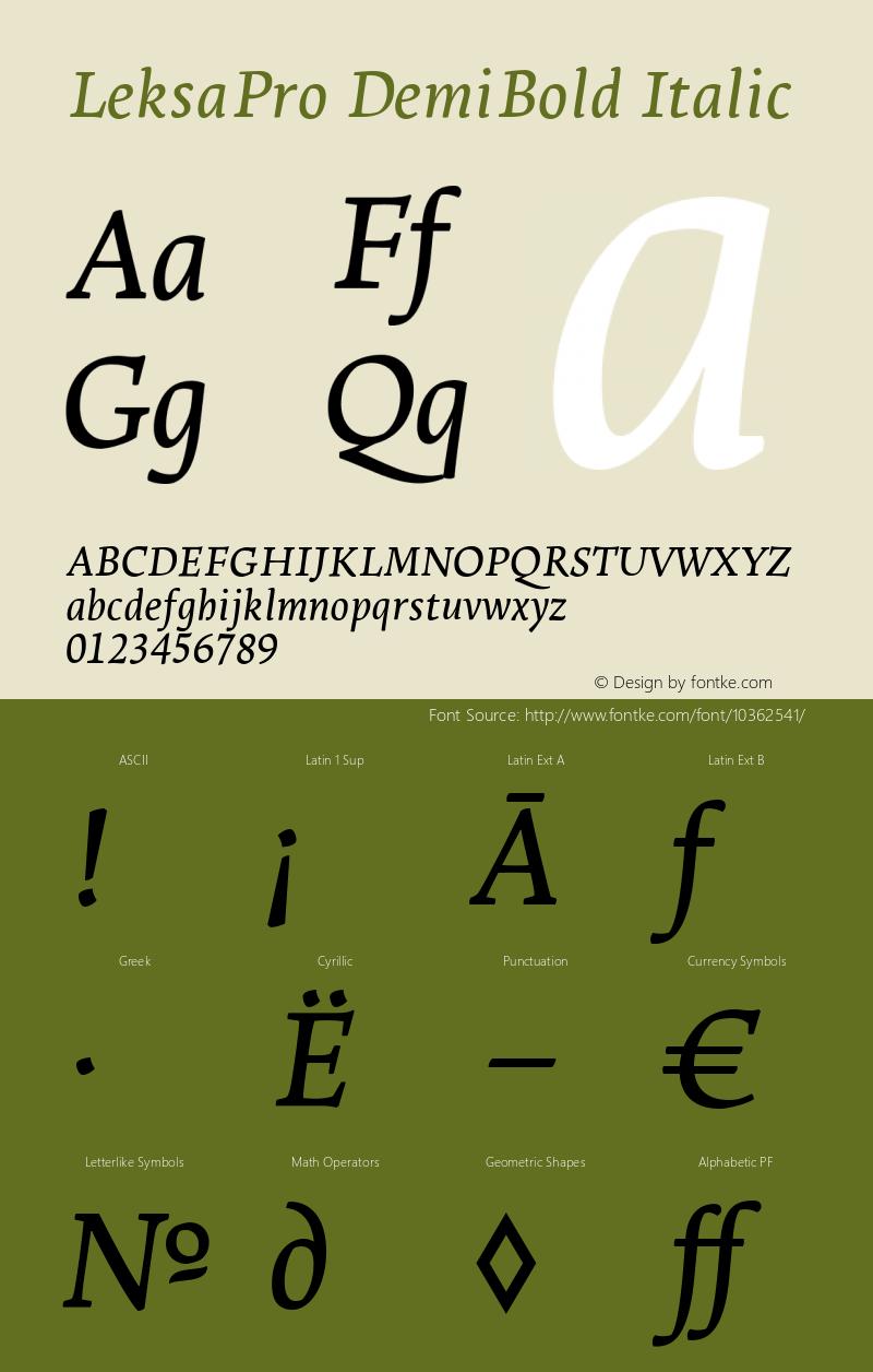 LeksaPro DemiBold Italic Version 001.000图片样张