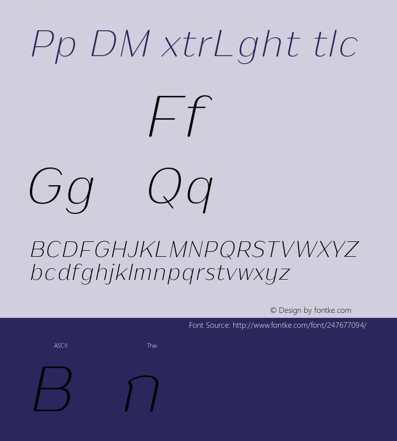 Puipui DEMO ExtraLight Italic Version 1.001;Glyphs 3.1.2 (3151)图片样张