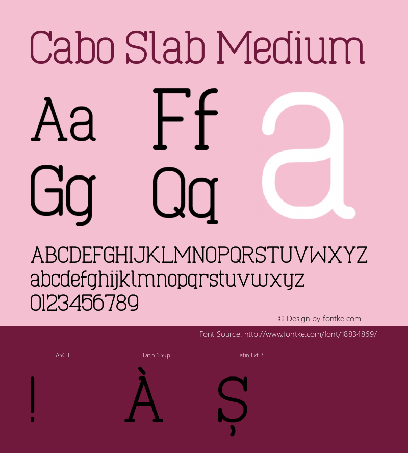 Cabo Slab Medium Version 1.001;Fontself Maker 1.1.0图片样张