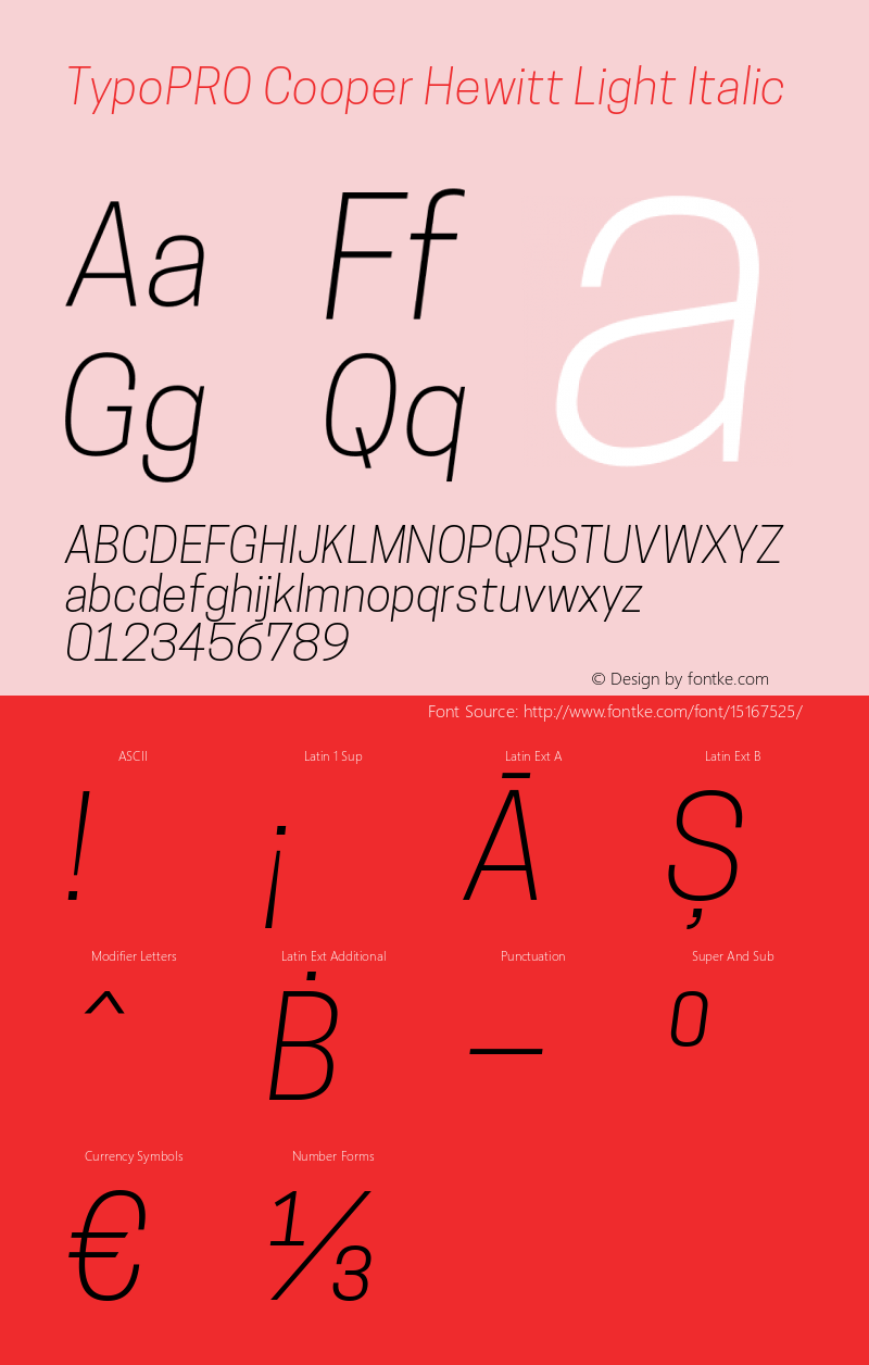 TypoPRO Cooper Hewitt Light Italic 1.000图片样张