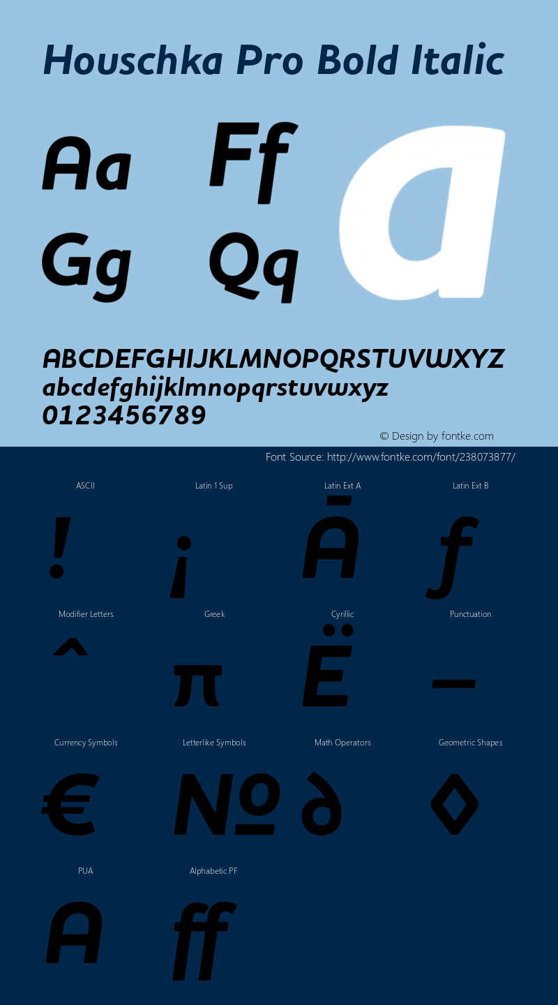 Houschka Pro Bold Italic Version 1.001图片样张