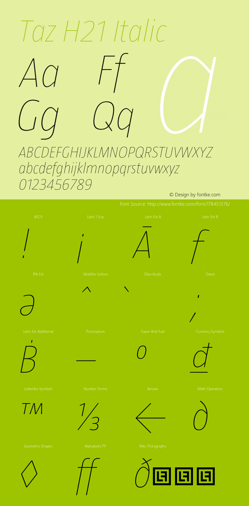 Taz H21Italic Version 4.002图片样张