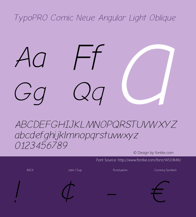 TypoPRO Comic Neue Angular Light Oblique Version 1.000图片样张