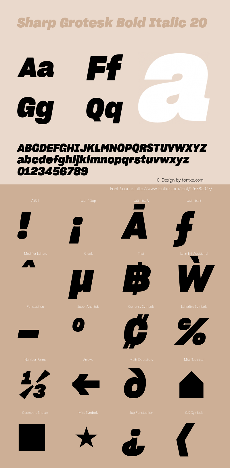 Sharp Grotesk Bold Italic 20 Version 1.003图片样张