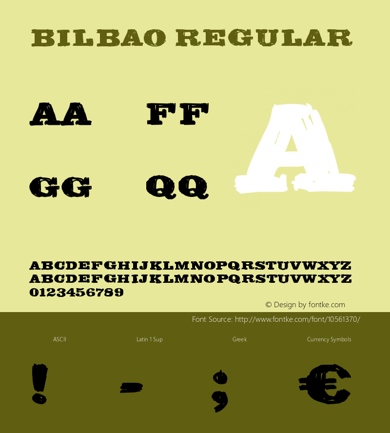 Bilbao Regular Version 1.00 June 22, 2014, initial release图片样张
