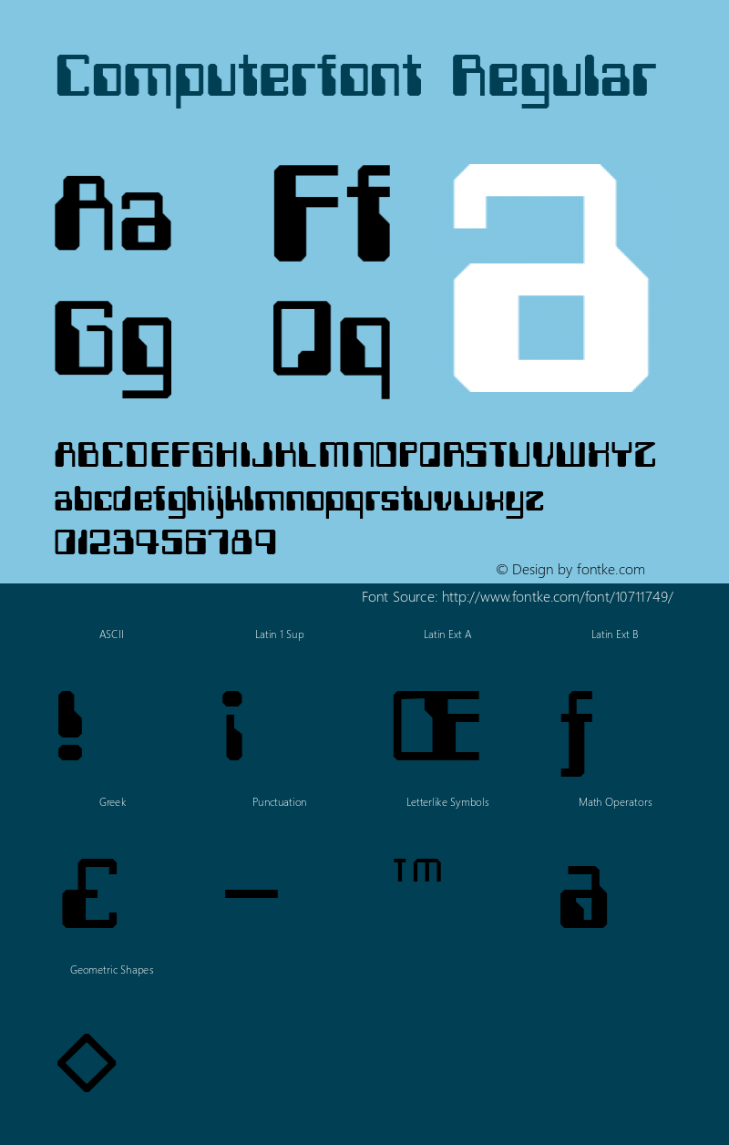 Computerfont Regular Altsys Fontographer 3.5  9/13/92图片样张