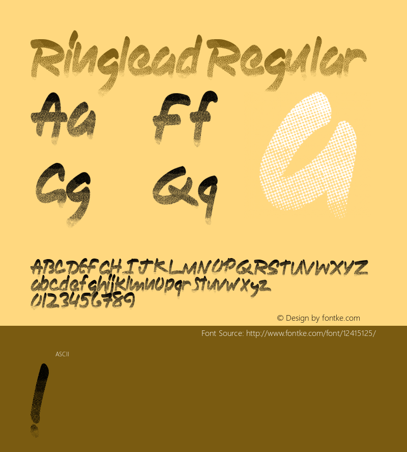 Ringlead Regular Version 1.00 October 10, 2015, initial release图片样张