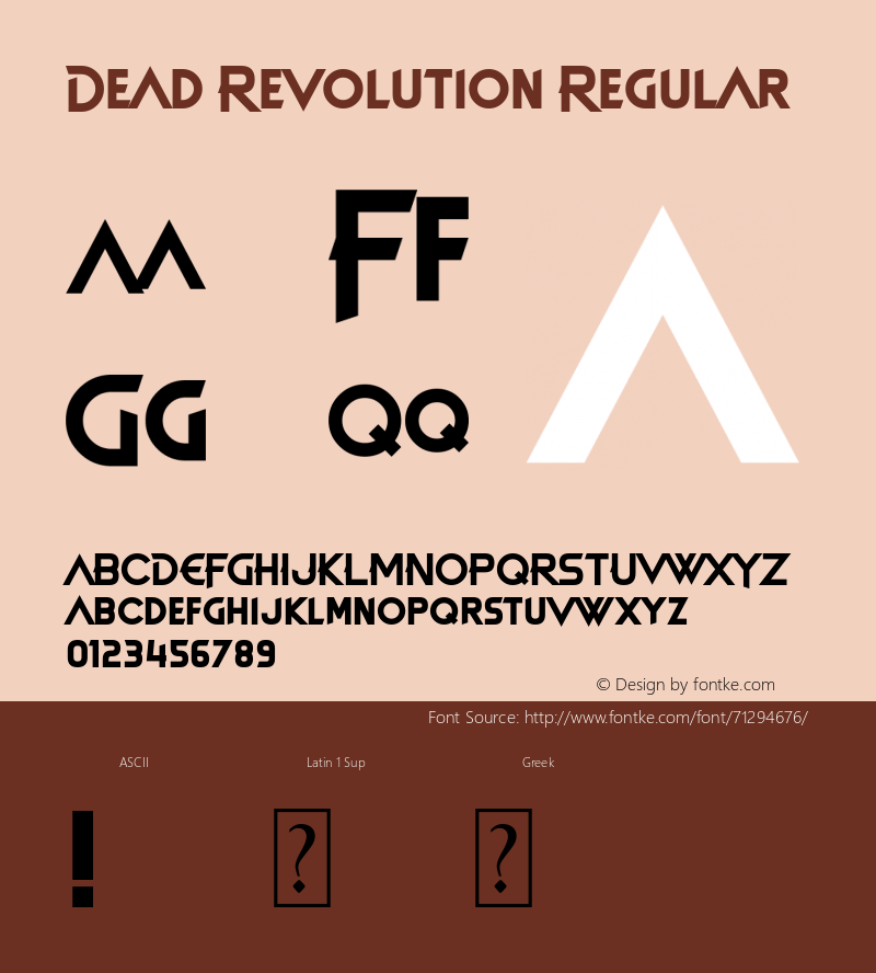 Dead Revolution Version 1.00;July 28, 2020;FontCreator 11.5.0.2430 64-bit图片样张