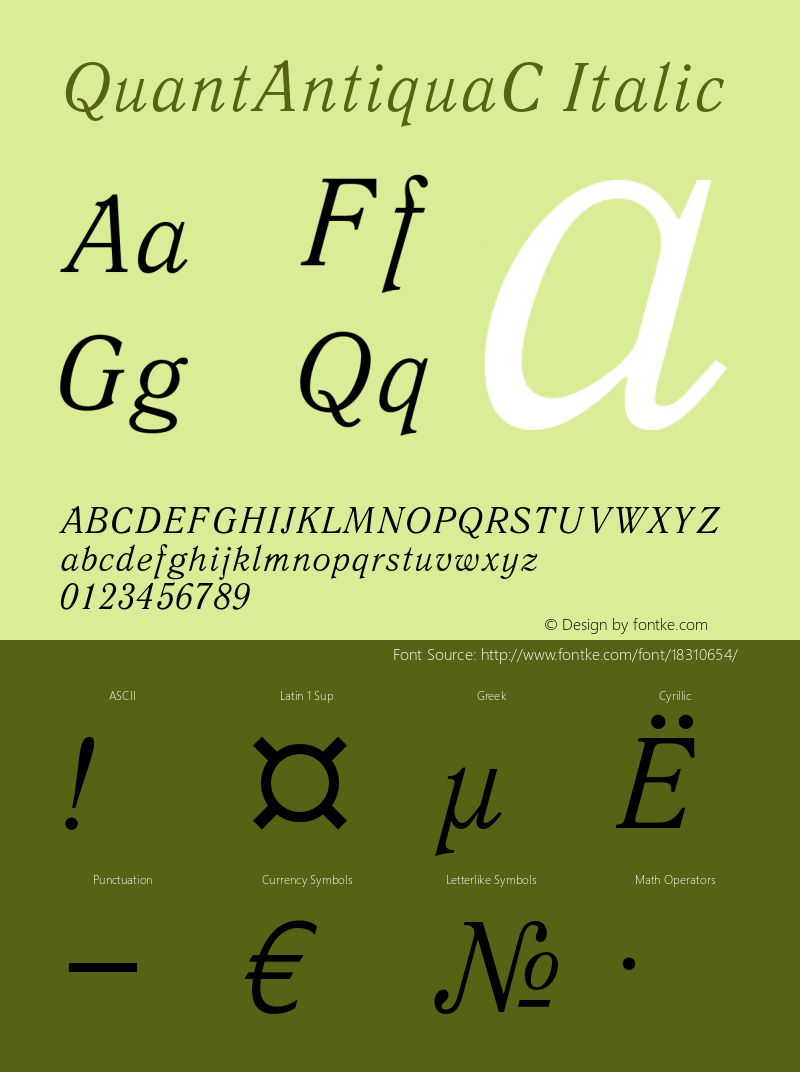 QuantAntiquaC Italic OTF 1.0;PS 001.000;Core 116;AOCW 1.0 161图片样张