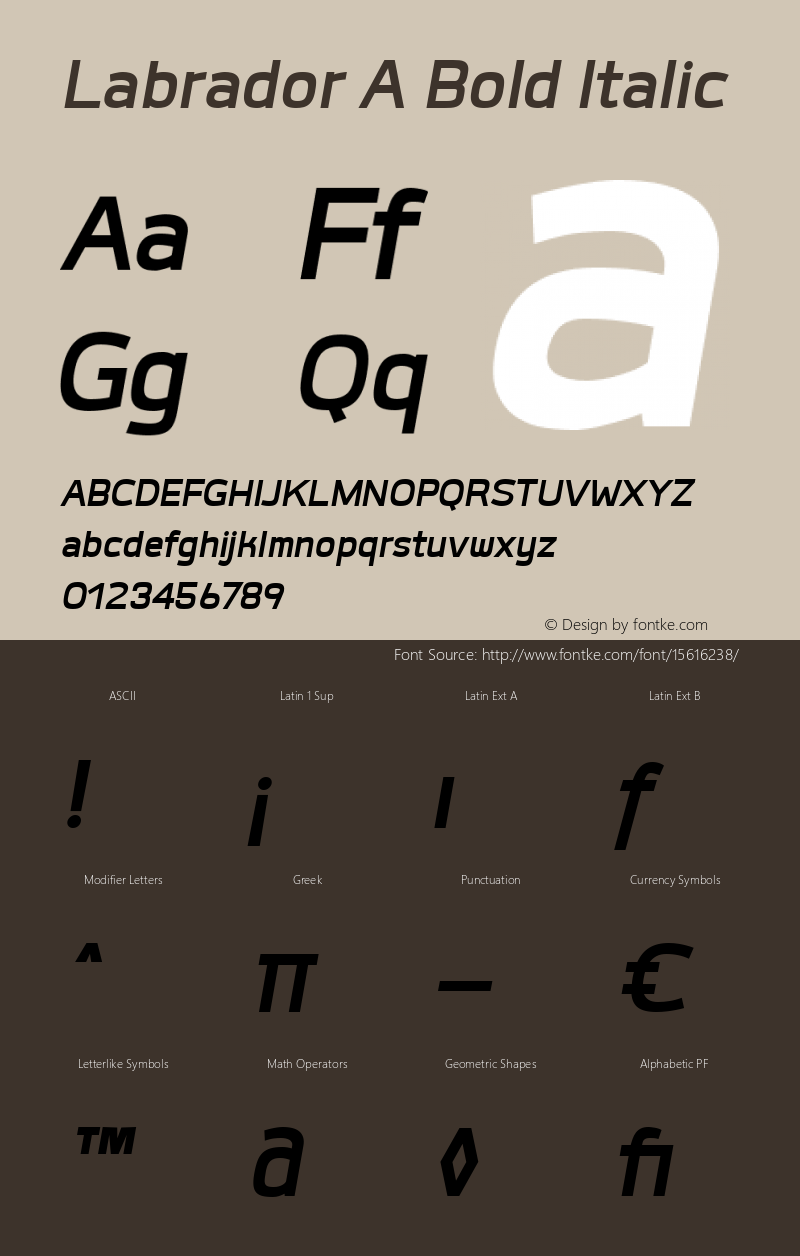 Labrador A Bold Italic Version 1.000图片样张