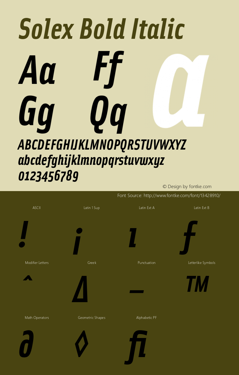 Solex Bold Italic 001.000图片样张