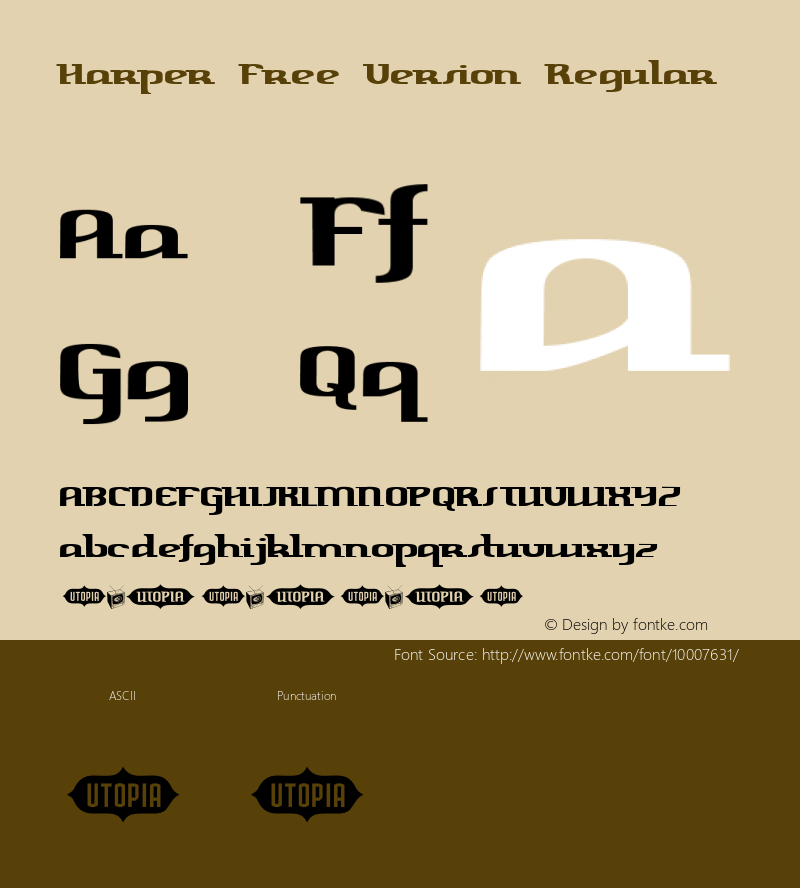 Harper Free Version Regular Macromedia Fontographer 4.1 10/02/00图片样张
