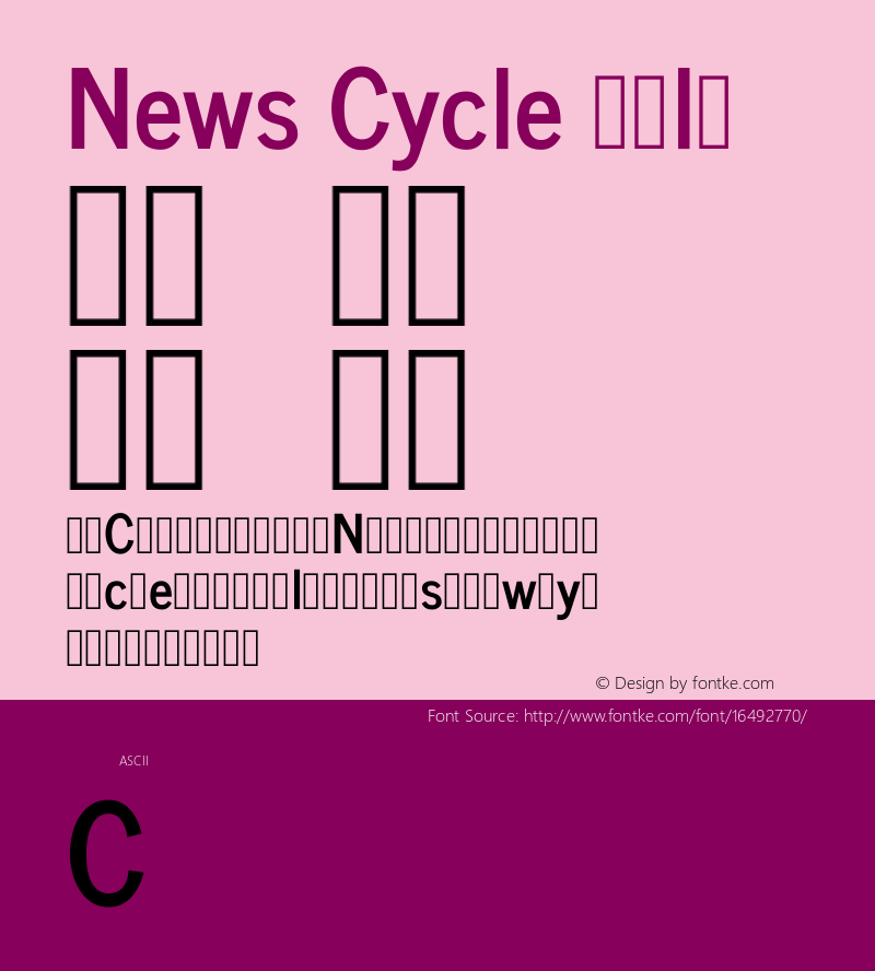 News Cycle Bold Version 0.5图片样张