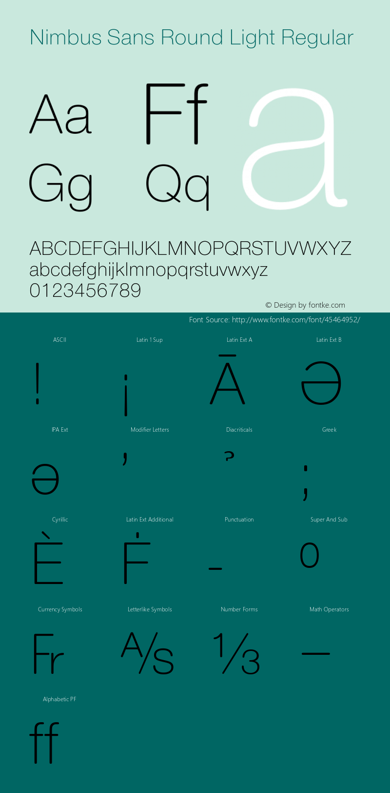 Nimbus Sans Round Light Version 1.00图片样张