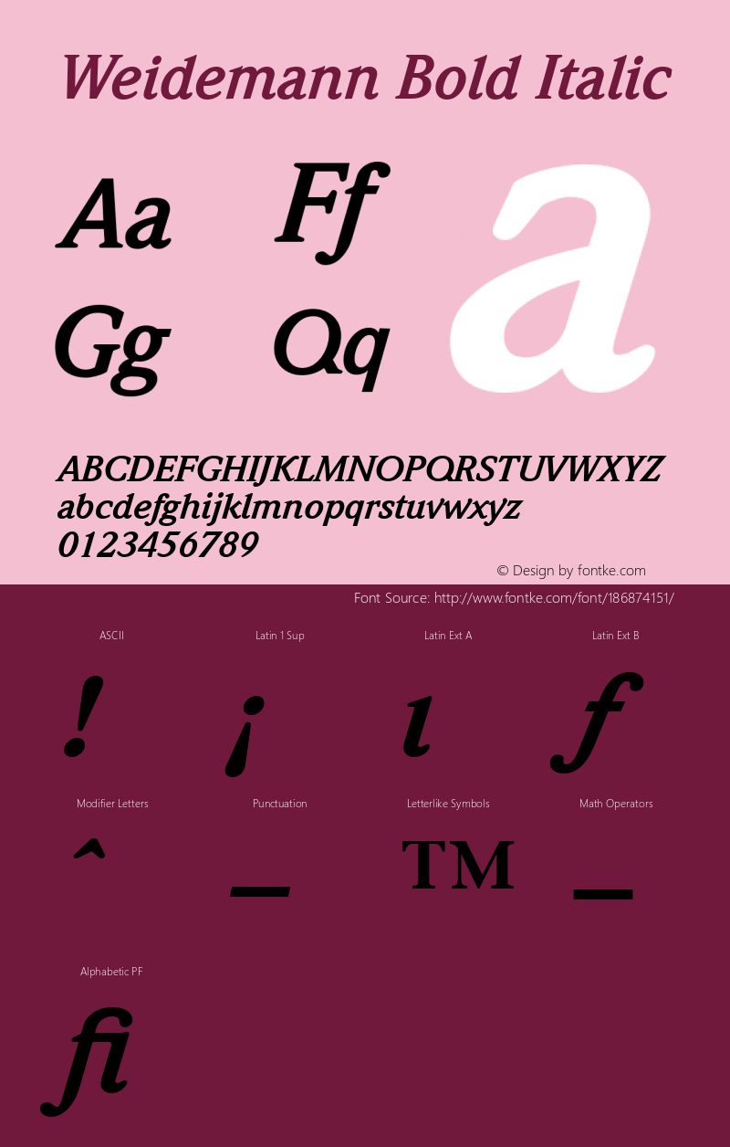 ITC Weidemann Bold Italic 001.002图片样张