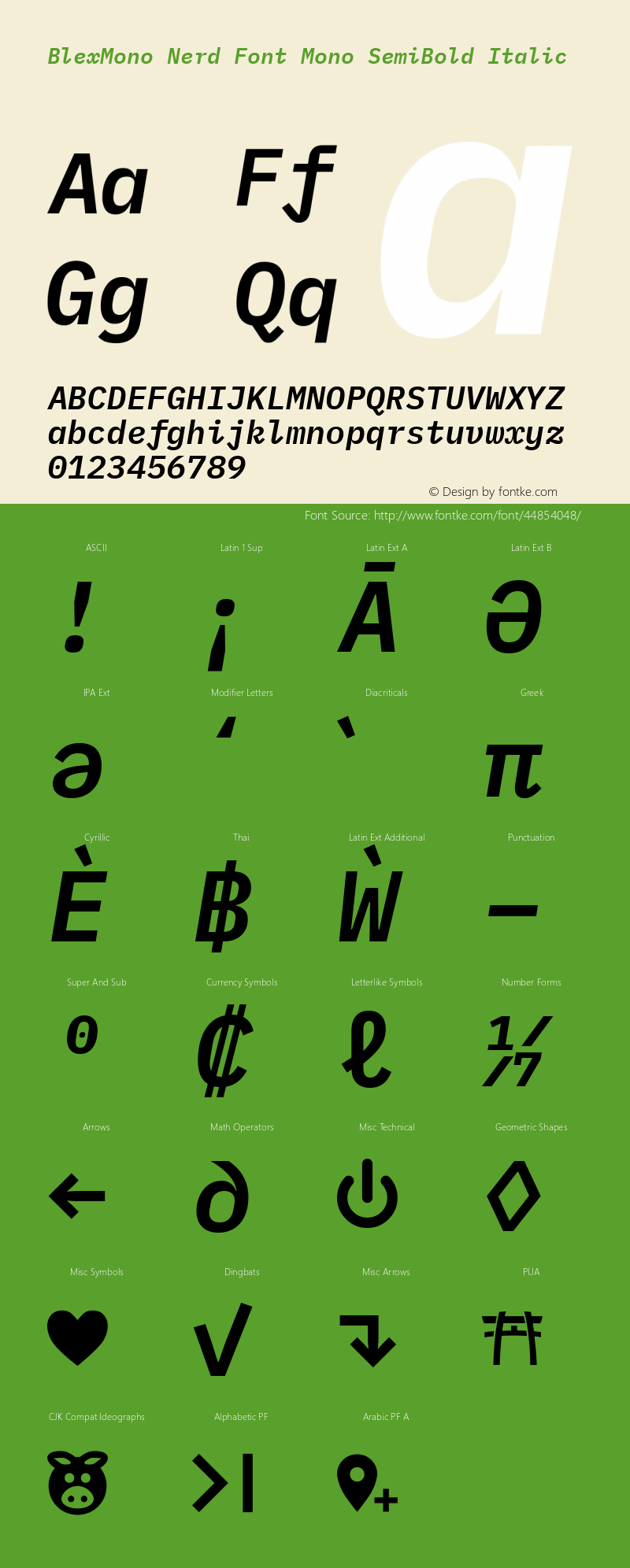 Blex Mono SemiBold Italic Nerd Font Complete Mono Version 2.000图片样张