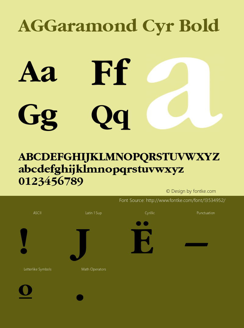 AGGaramond Cyr Bold 001.000图片样张