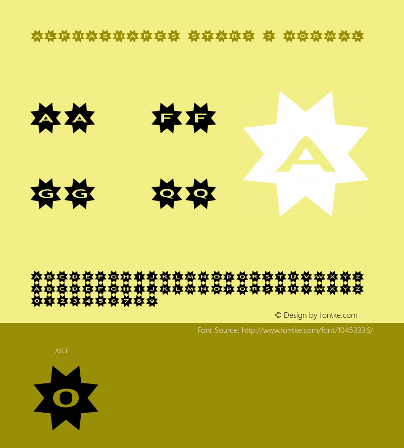 AlphaShapes stars 3 Normal 1.0 - October 2012 - freeware font图片样张