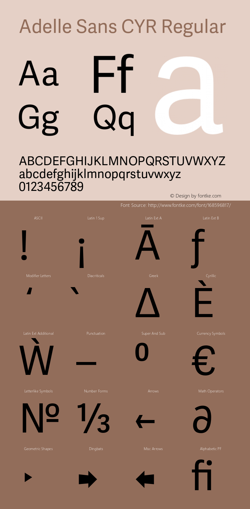 Adelle Sans CYR Regular Version 3.000;hotconv 1.0.109;makeotfexe 2.5.65596图片样张