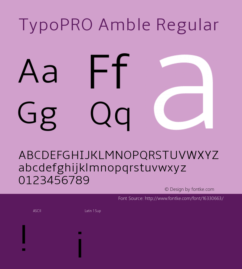 TypoPRO Amble Regular Version 1.00000; 2009图片样张