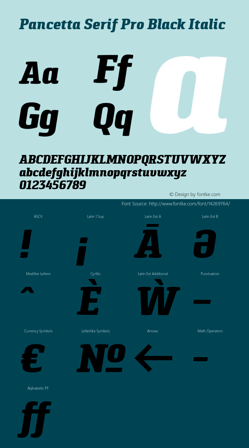 Pancetta Serif Pro Black Italic Version 1.000图片样张