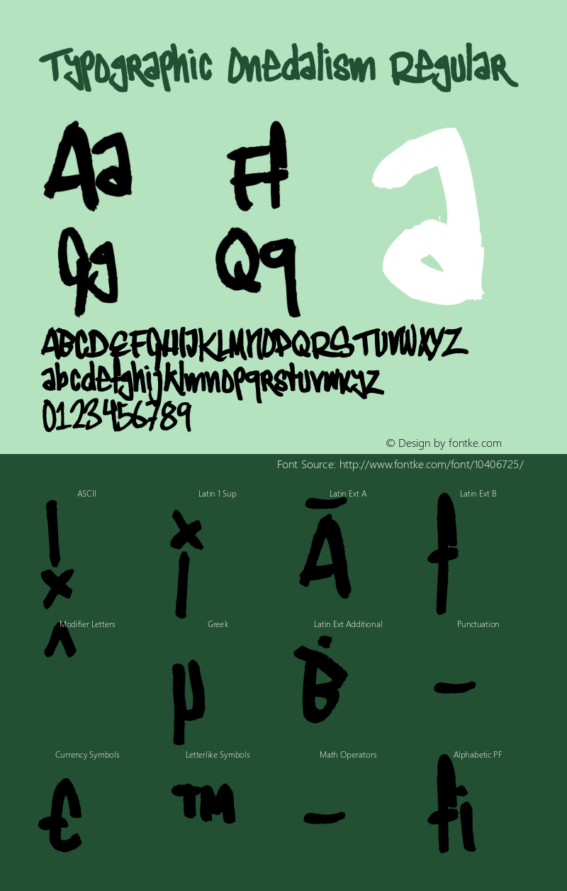 Typographic Onedalism Regular Version 001.000图片样张