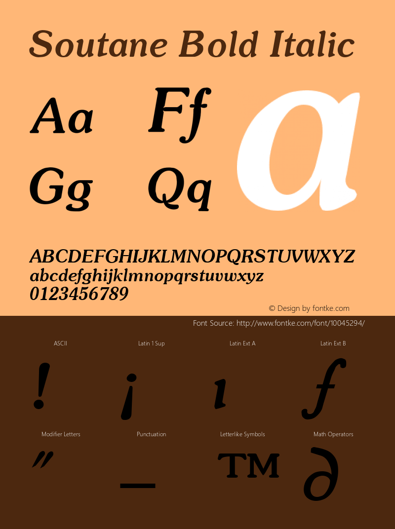 Soutane Bold Italic (C)opyright 1992 W.S.I.  8/6/92图片样张