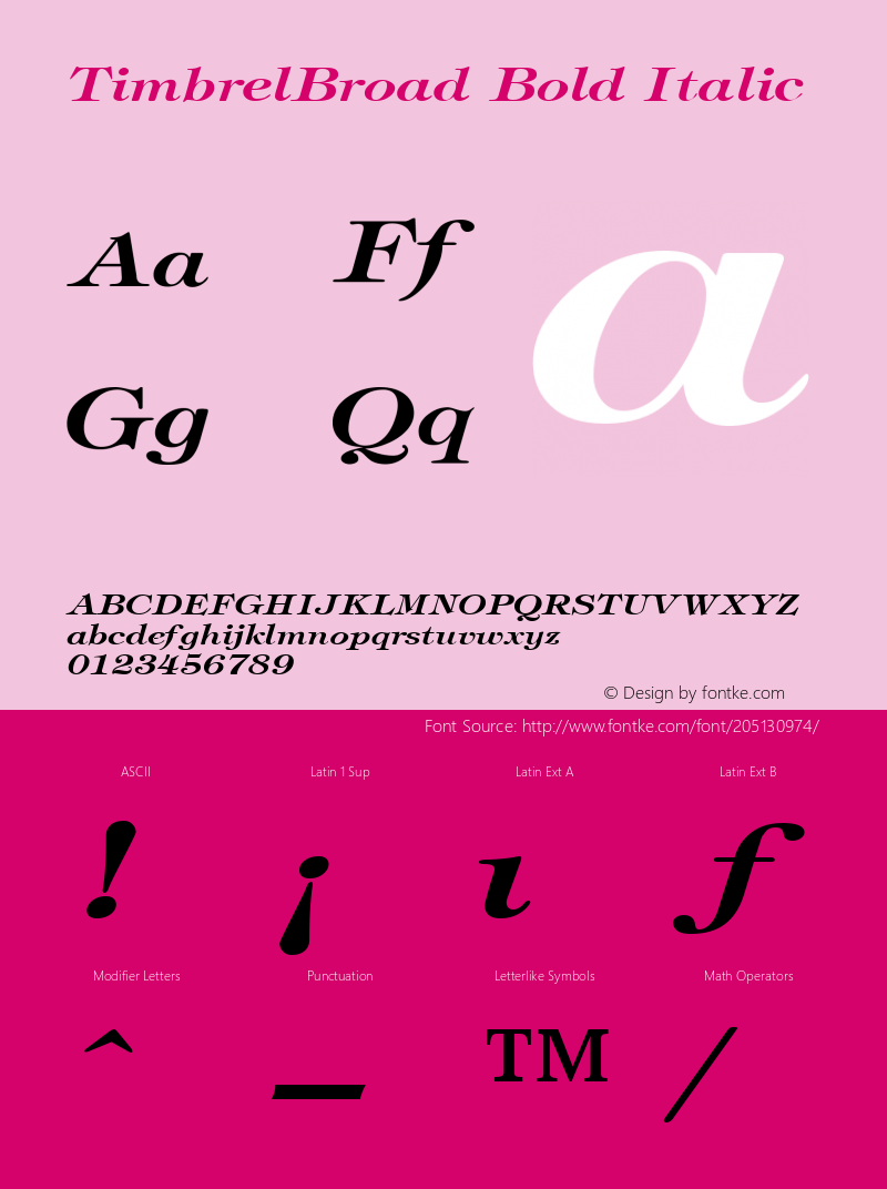 TimbrelBroad Bold Italic Altsys Metamorphosis:12/22/95图片样张