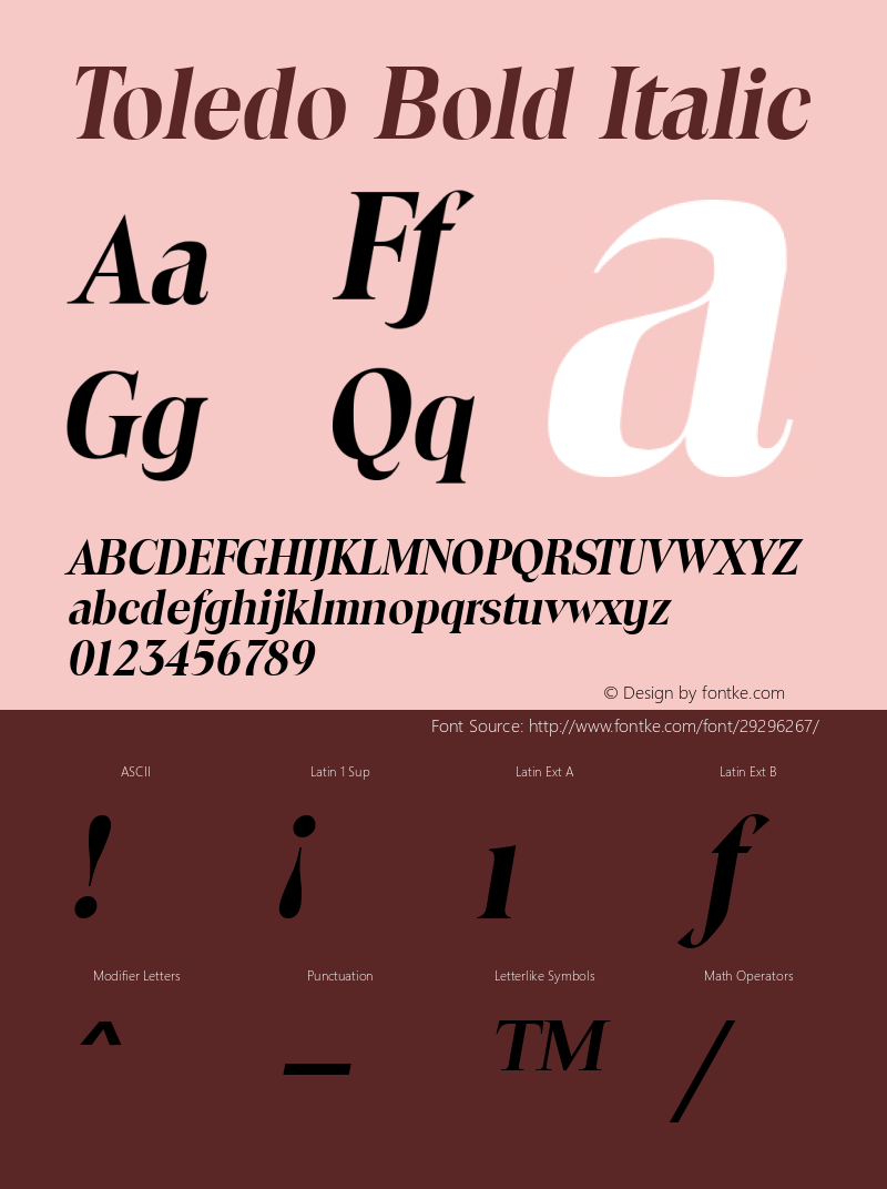 Toledo Bold Italic Altsys Fontographer 3.5  9/23/93图片样张