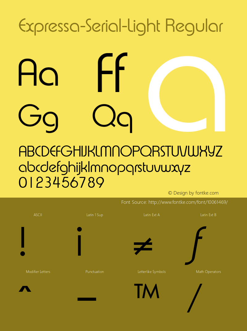Expressa-Serial-Light Regular 1.0 Sat Oct 19 22:42:07 1996图片样张