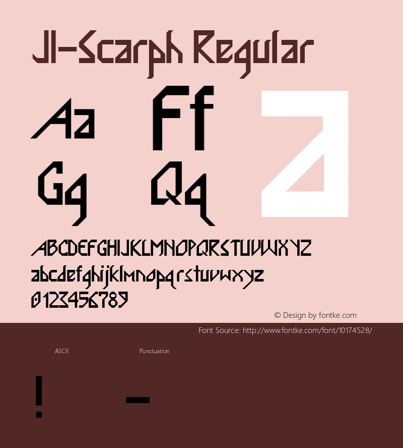 JI-Scarph Regular Macromedia Fontographer 4.1 4/3/2001图片样张