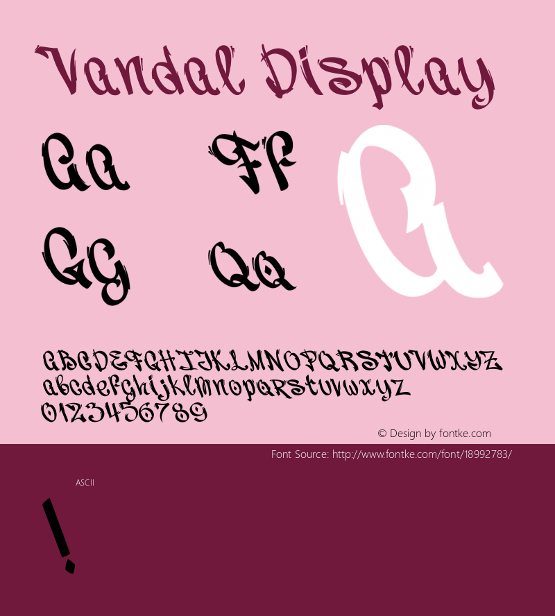 Vandal Display Version 1.020;Fontself Maker 1.1.0图片样张