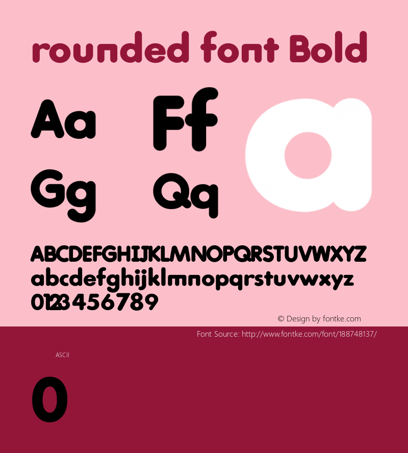 rounded font Bold Version 1.00;December 4, 2021;FontCreator 11.5.0.2422 32-bit图片样张