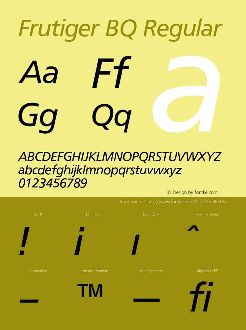 Frutiger BQ Regular 001.000图片样张