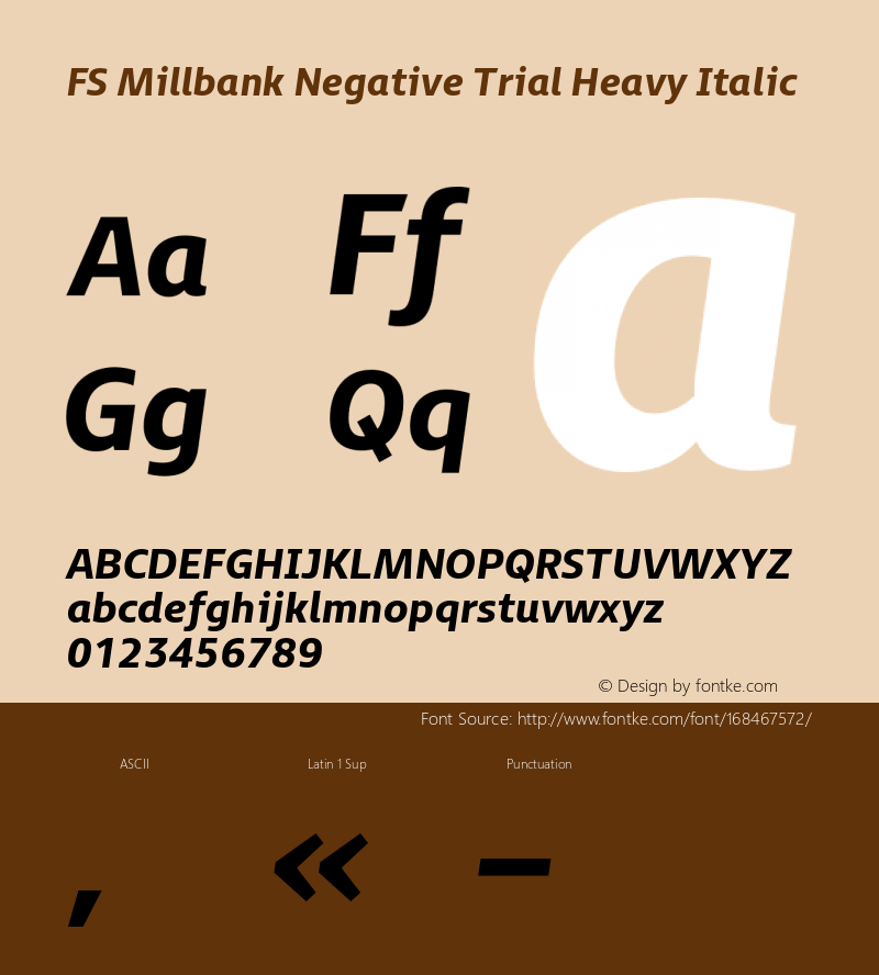 FSMillbankNegative-HeavyItalic Trial Version 1.000图片样张