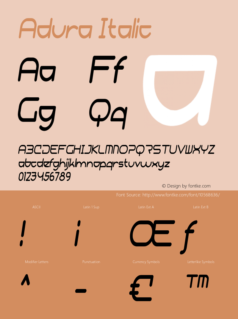 Adura Italic Version 1.000图片样张