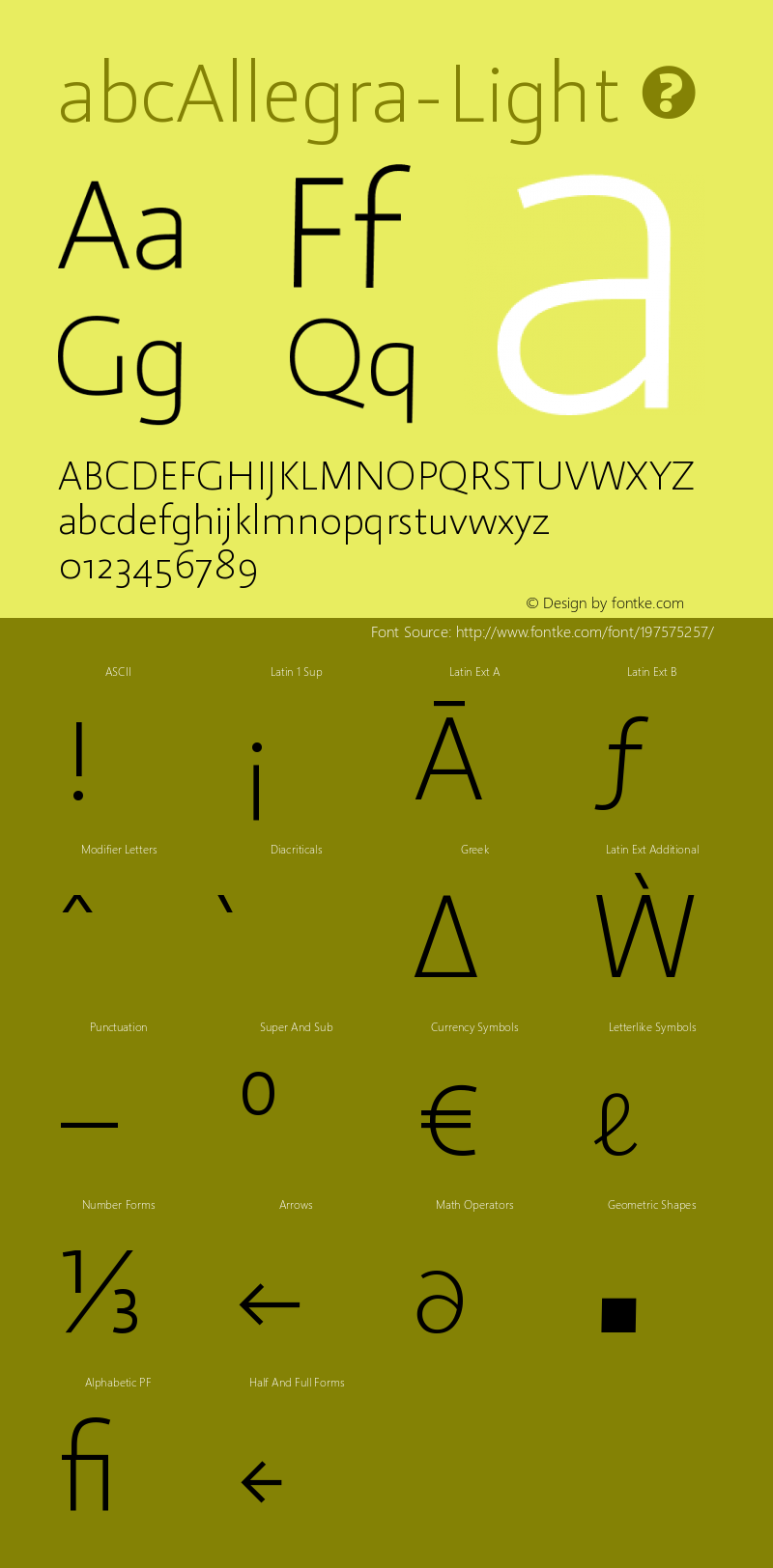 ☞abcAllegra-Light Version 1.028;PS 001.028;hotconv 1.0.88;makeotf.lib2.5.64775; ttfautohint (v0.95) -d;com.myfonts.easy.abc-litera.abc-allegra.light.wfkit2.version.4xHx图片样张