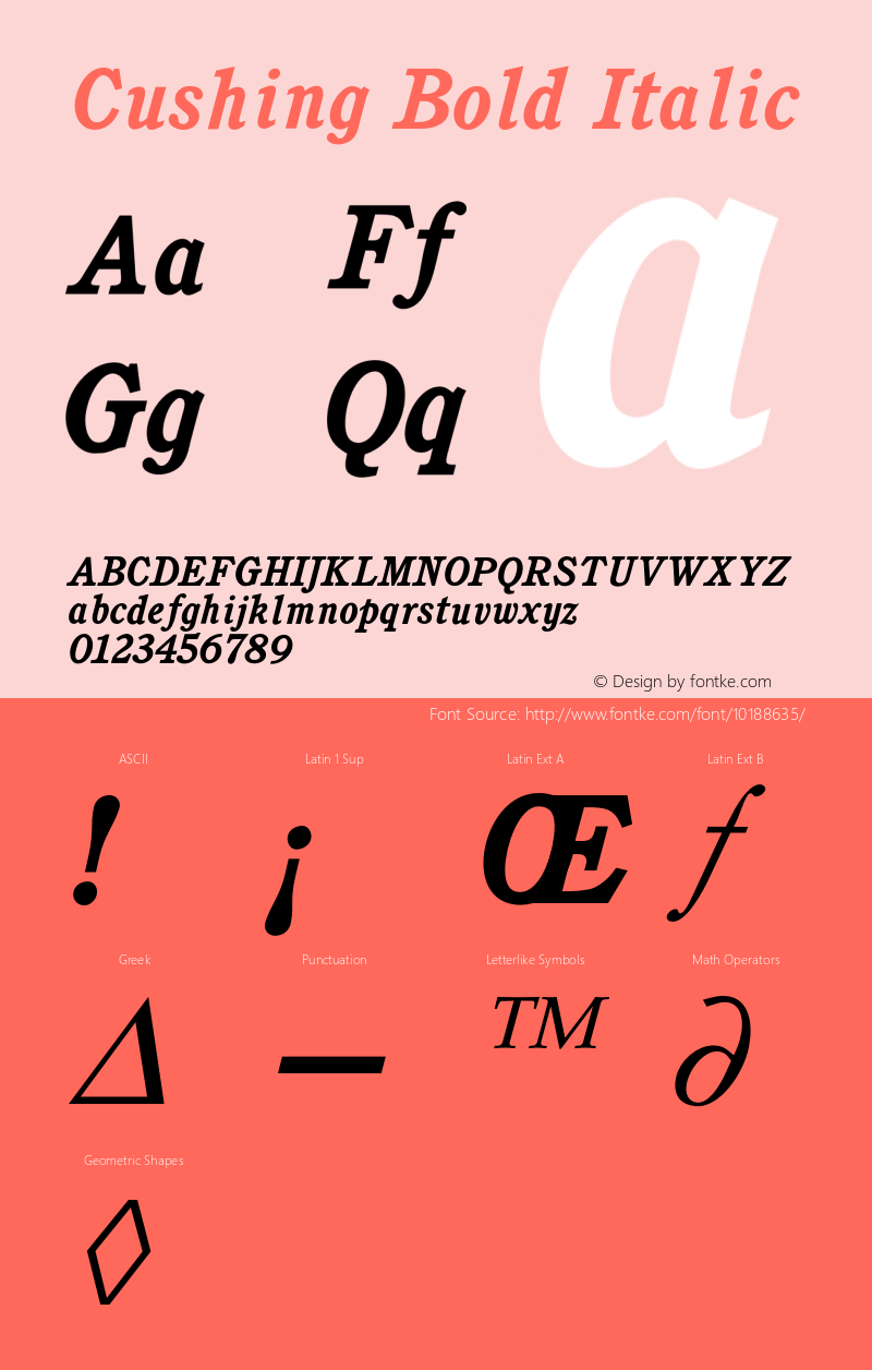 Cushing Bold Italic 001.000图片样张