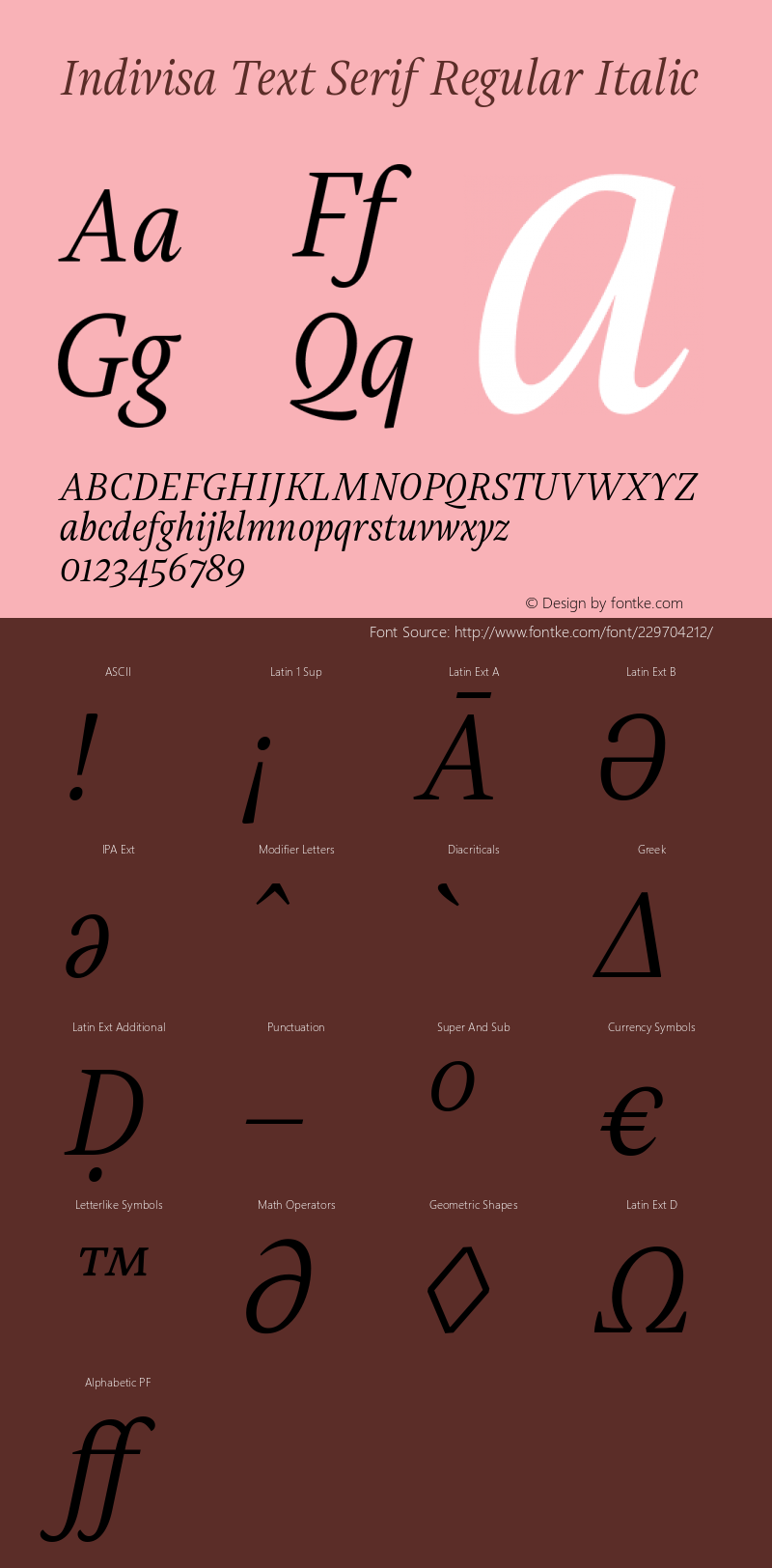 Indivisa Text Serif Regular Italic Version 0.005;PS 0.5;hotconv 1.0.88;makeotf.lib2.5.647800图片样张