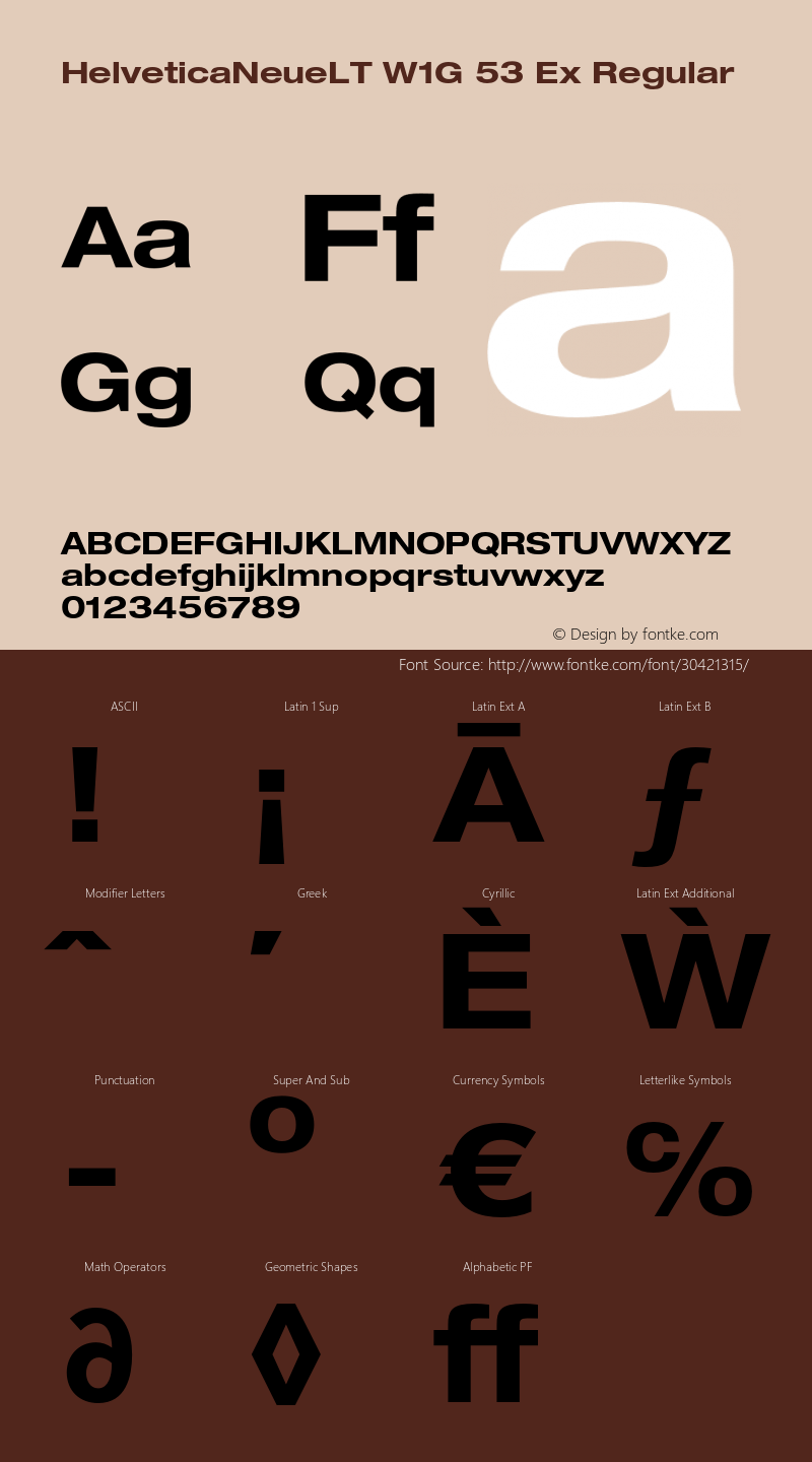 Helvetica Neue LT W05 73 Bd Ex Version 2.00图片样张