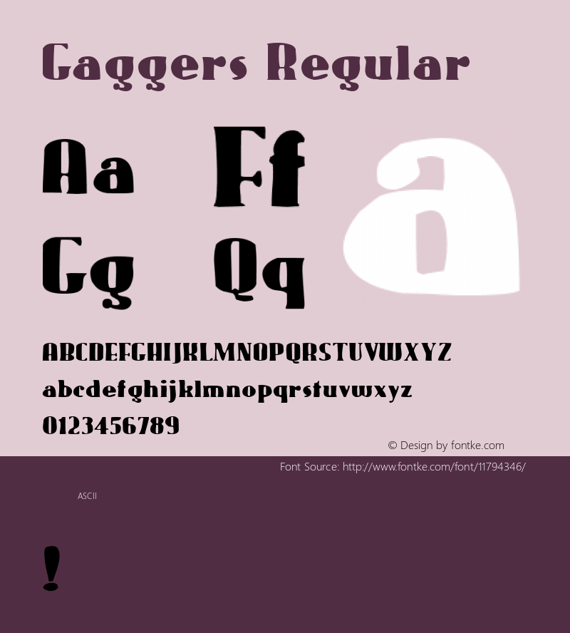 Gaggers Regular Macromedia Fontographer 4.1 1/04/98图片样张