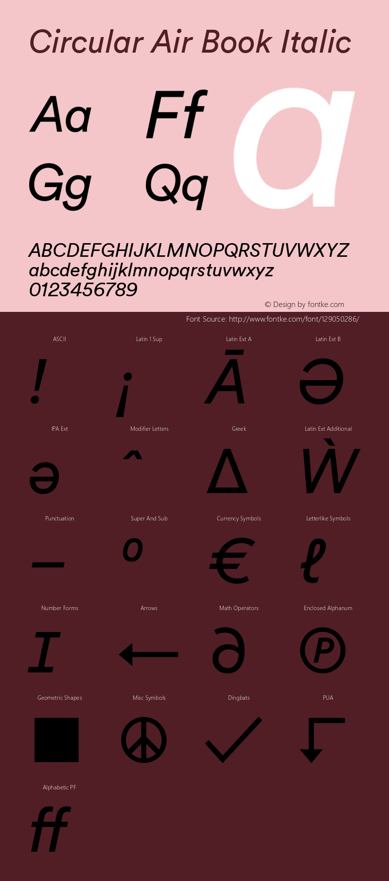 Circular Air Book Italic Version 1.1图片样张