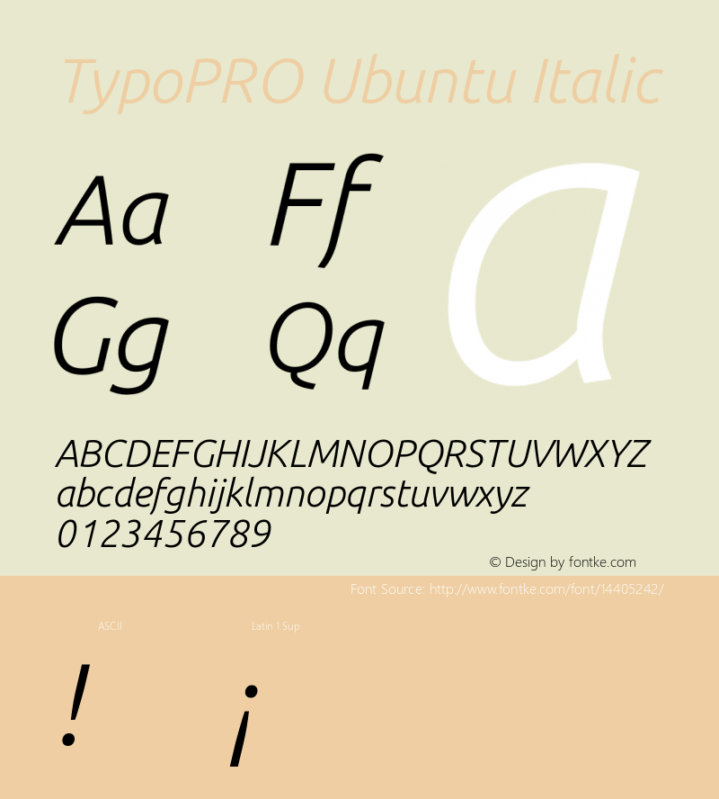 TypoPRO Ubuntu Italic Version 0.80图片样张